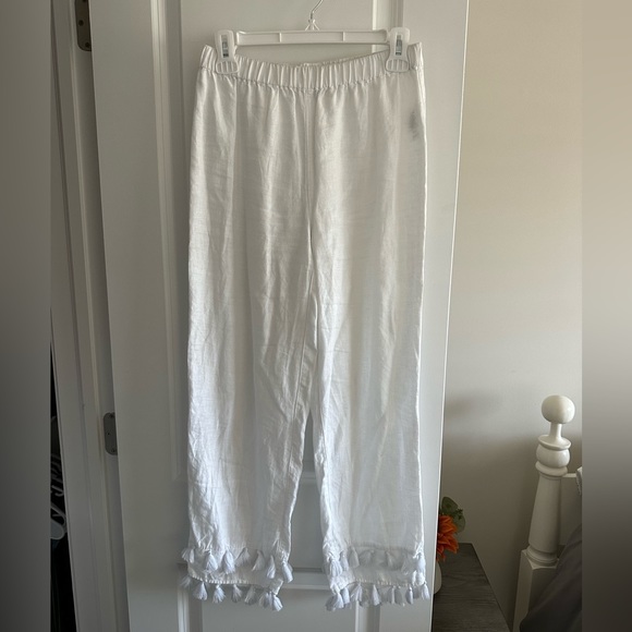 White Linen Pants - Picture 1 of 2